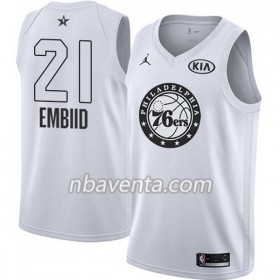 Camiseta Hombre Philadelphia 76ers Joel Embiid 21 2018 All Star Jordan Brand Blanco Swingman